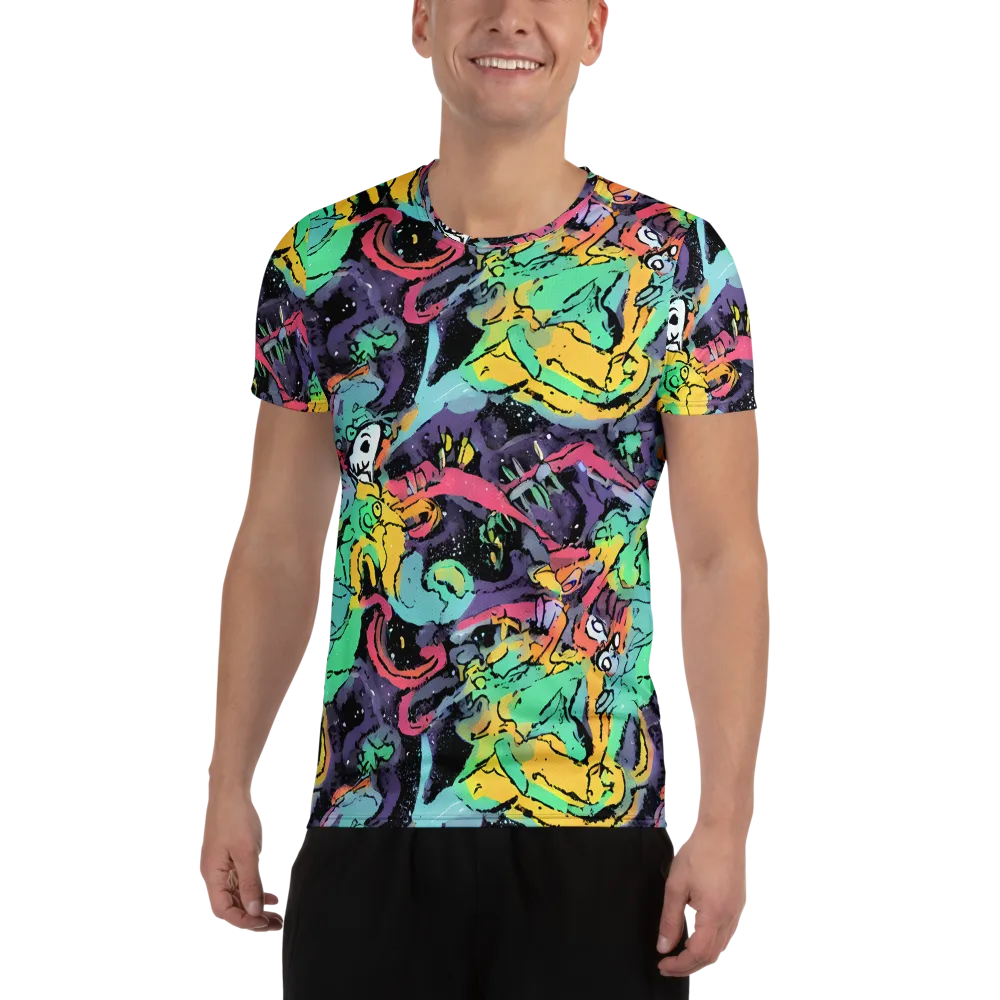 Candy Chaos on Men's Athletic T-Shirt — Front