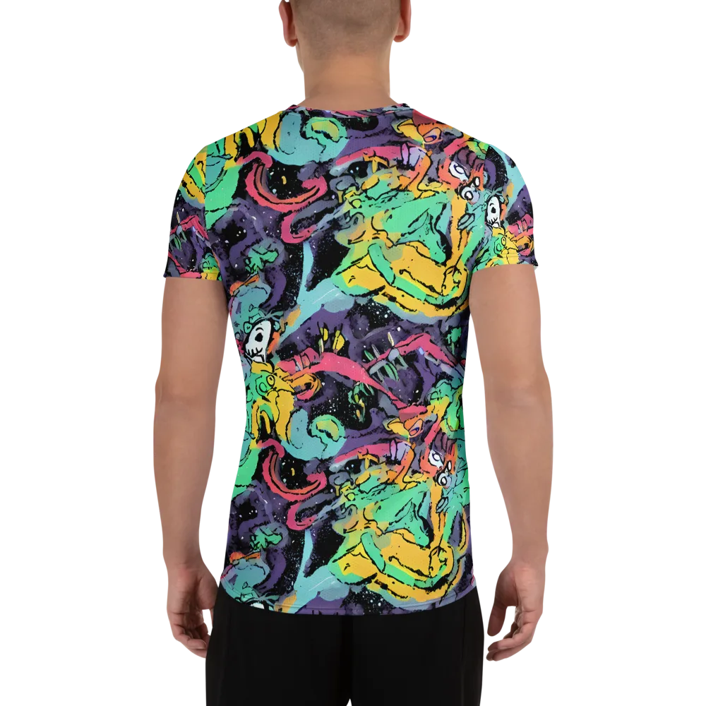 Candy Chaos on Men's Athletic T-Shirt — Back
