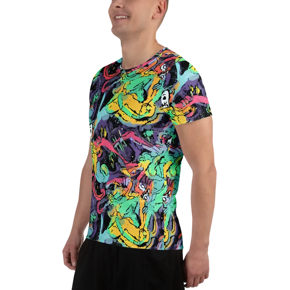 Candy Chaos on Men's Athletic T-Shirt — Left