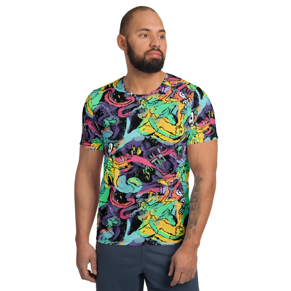 Candy Chaos on Men's Athletic T-Shirt — Front