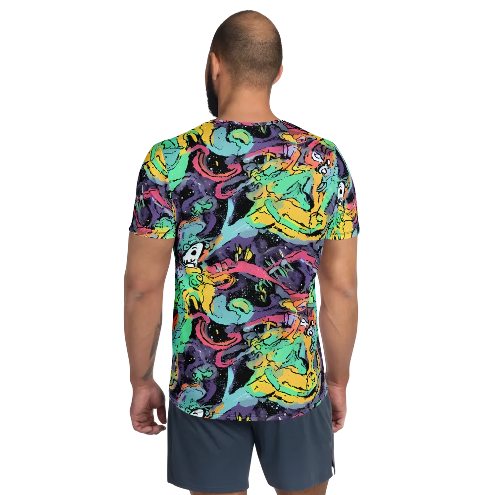Candy Chaos on Men's Athletic T-Shirt — Back