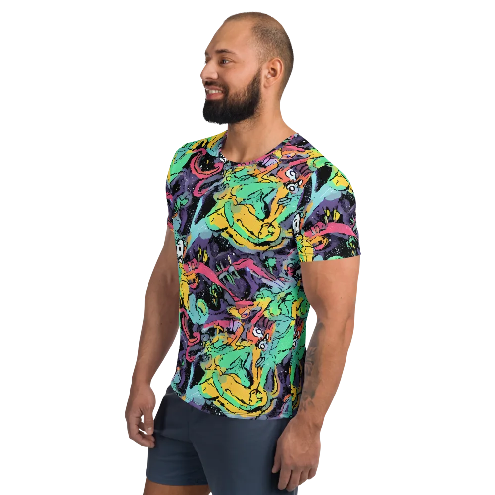 Candy Chaos on Men's Athletic T-Shirt — Left