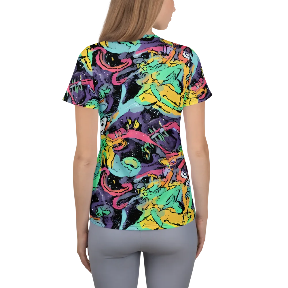 Candy Chaos on Women's Athletic T-Shirt — Back