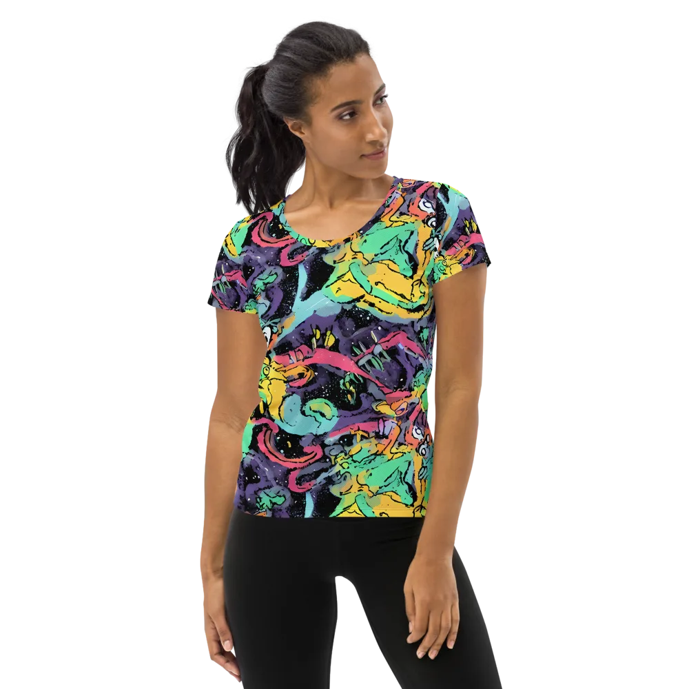 Candy Chaos on Women's Athletic T-Shirt — Front