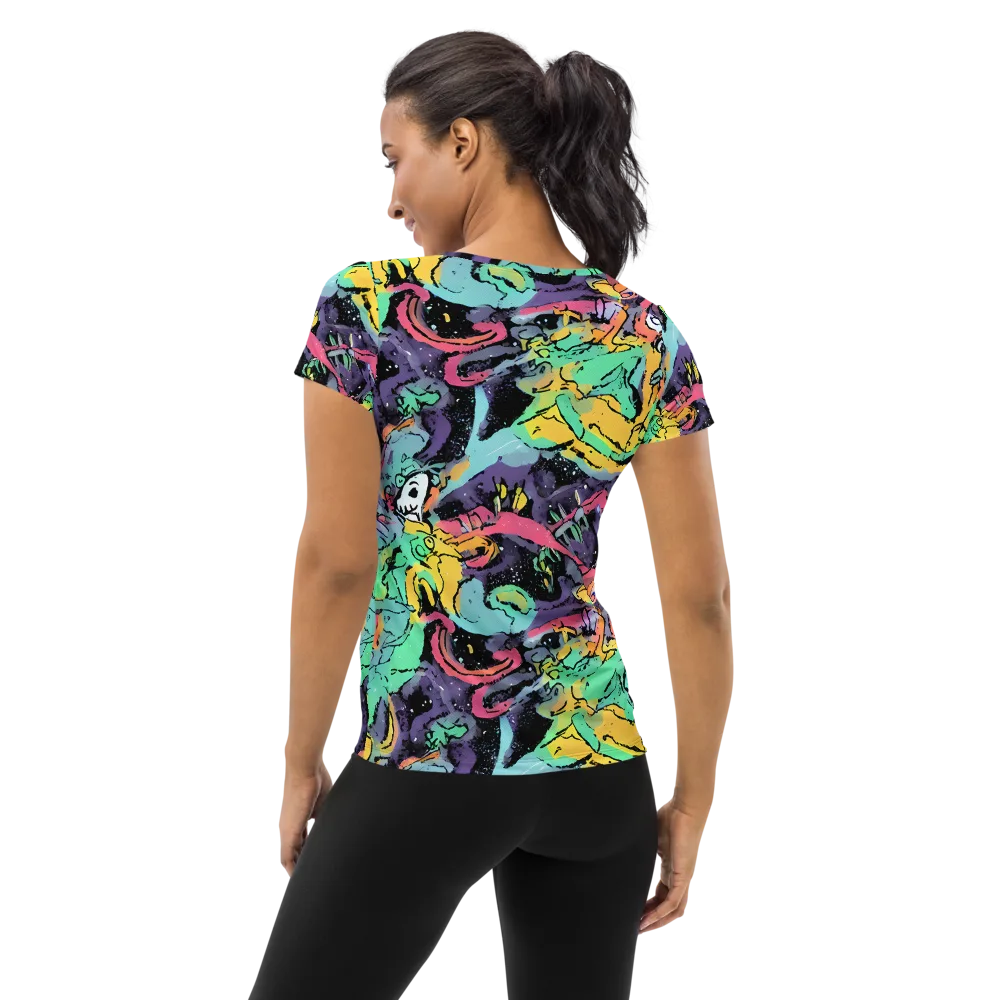 Candy Chaos on Women's Athletic T-Shirt — Back