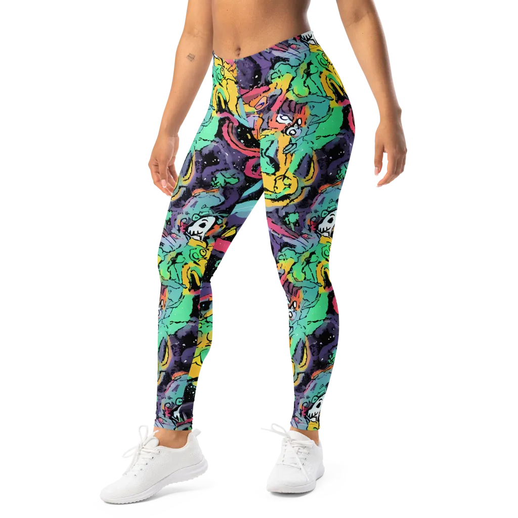 Candy Chaos on Leggings — Left Front