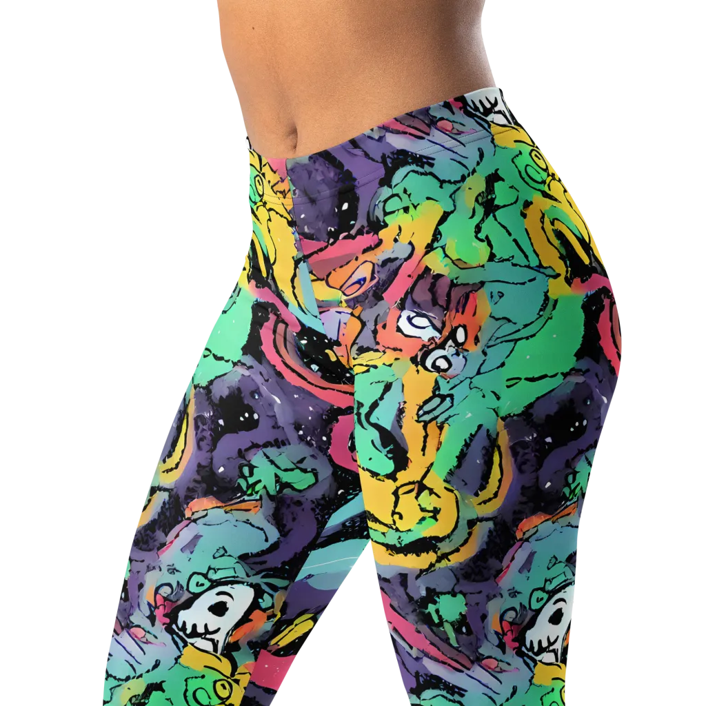 Candy Chaos on Leggings — Left Front