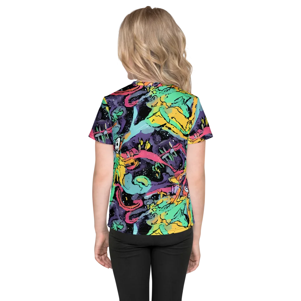 Candy Chaos on Kids Crew Neck T-Shirt — Back