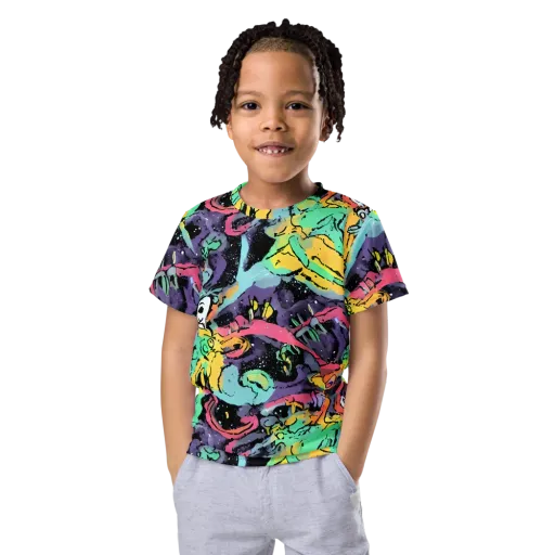 Candy Chaos on a Kids Crew Neck T-Shirt