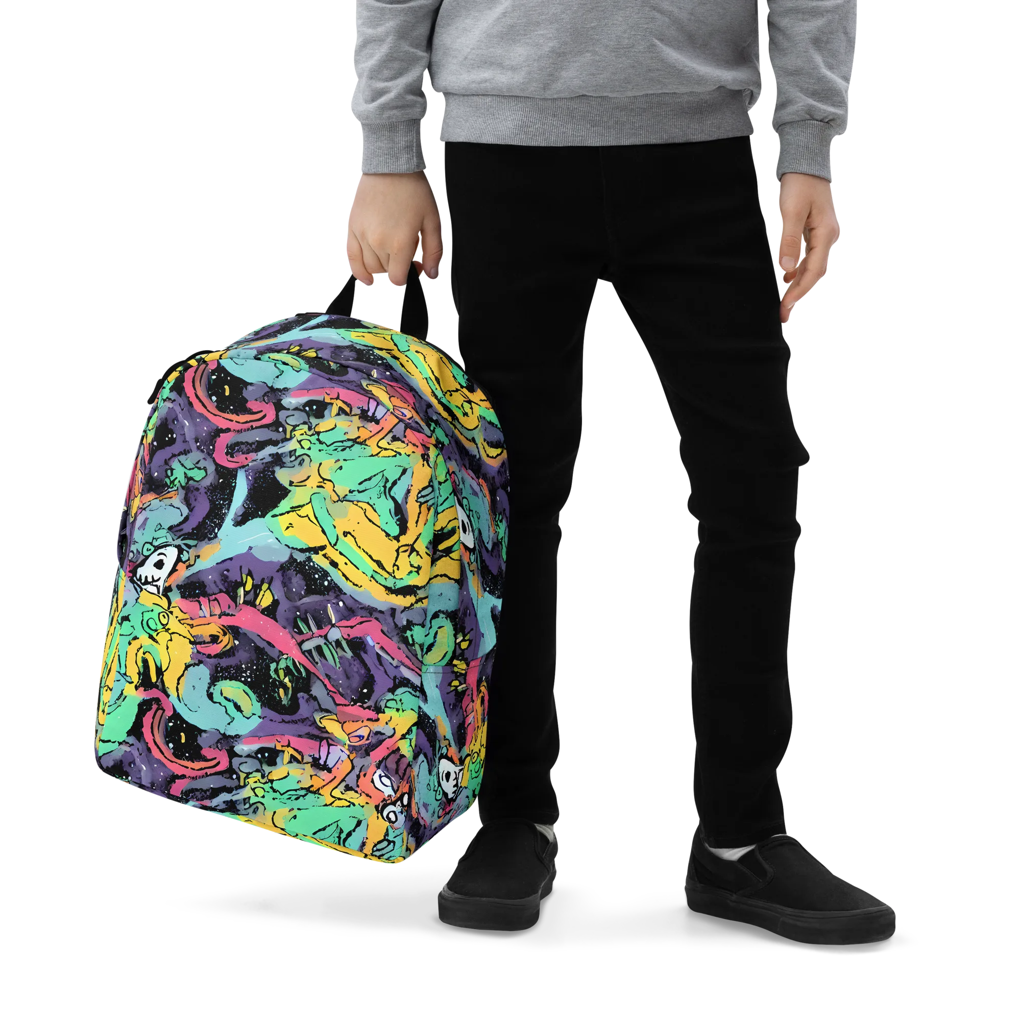 Candy Chaos on Minimalist Backpack — Zoomed-in