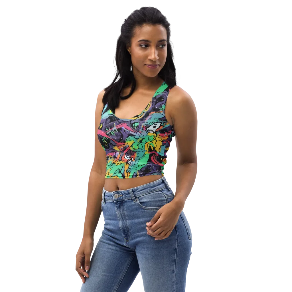 Candy Chaos on Crop Top — Left Front