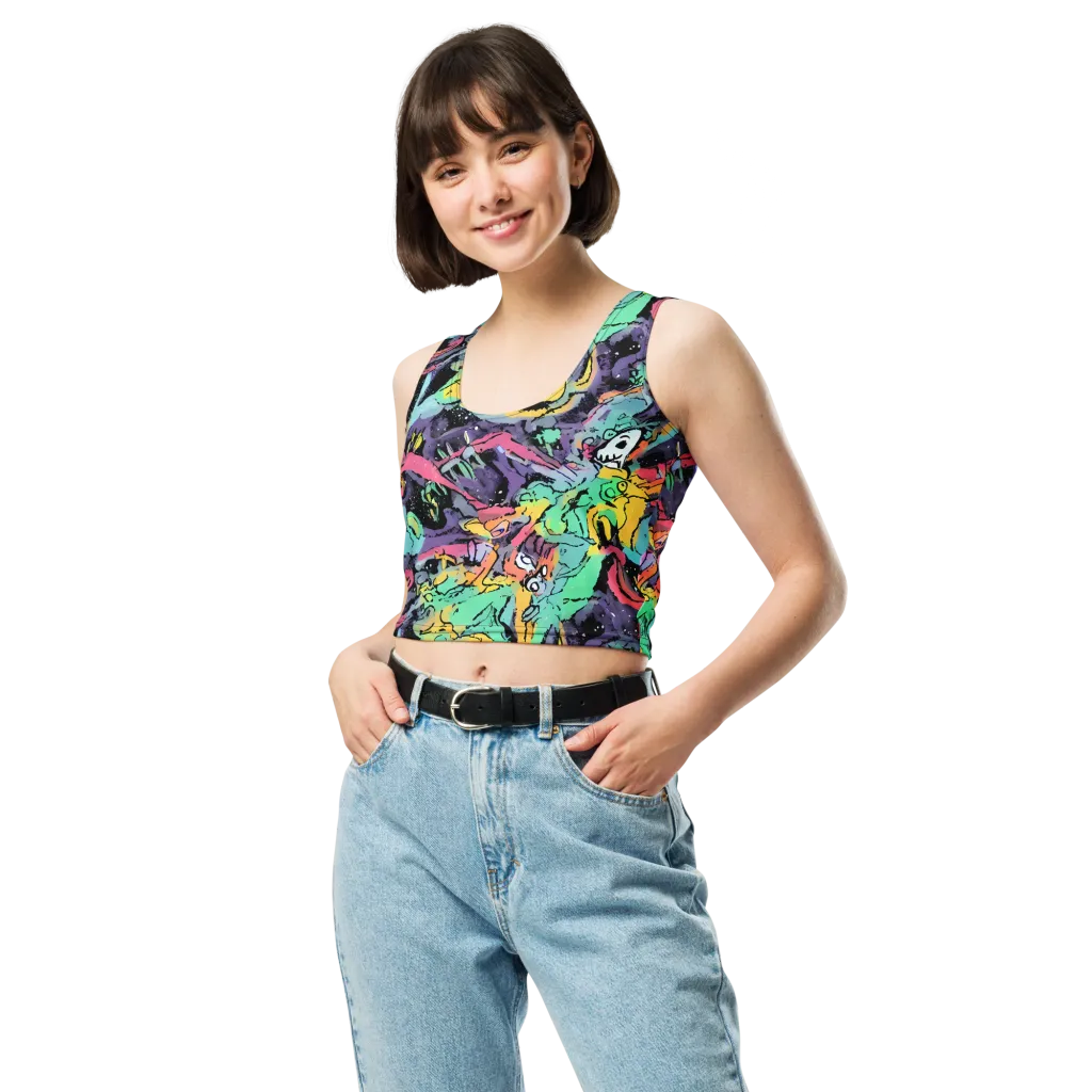 Candy Chaos on Crop Top — Front