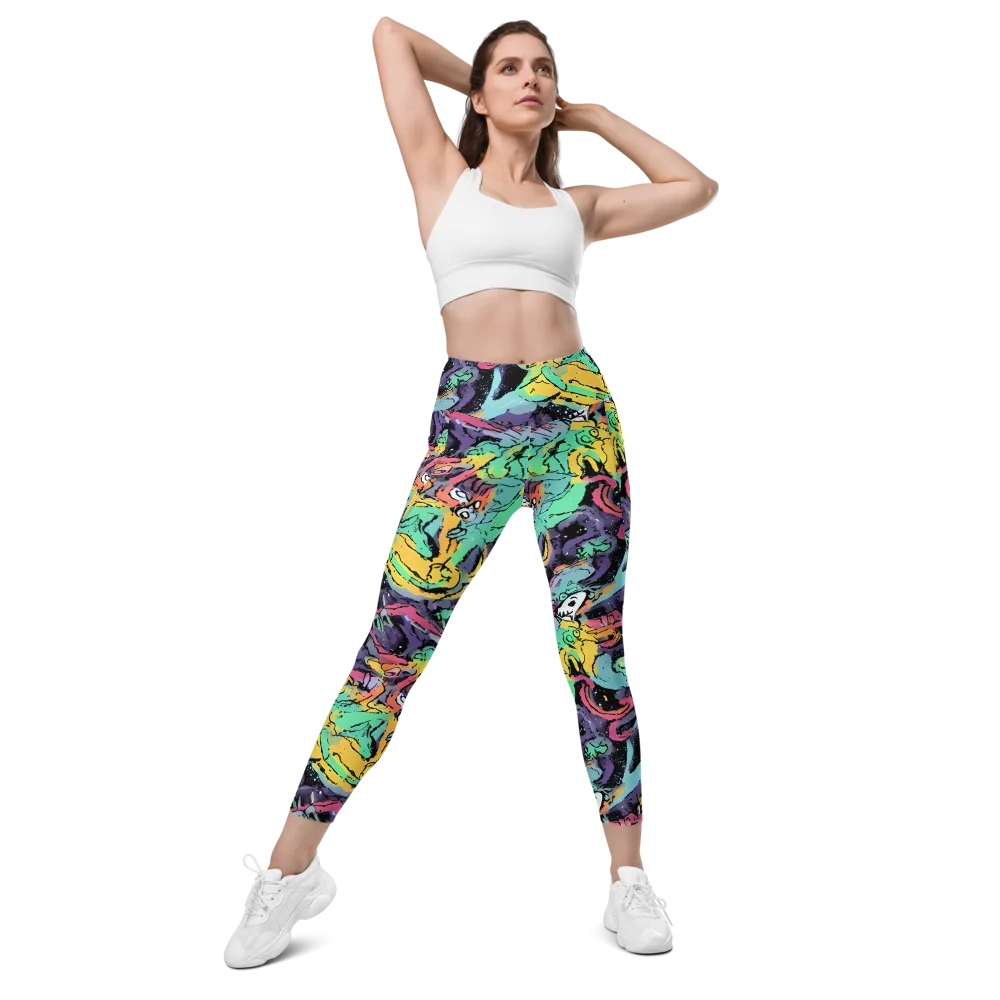 Candy Chaos on Leggings with Pockets — Front