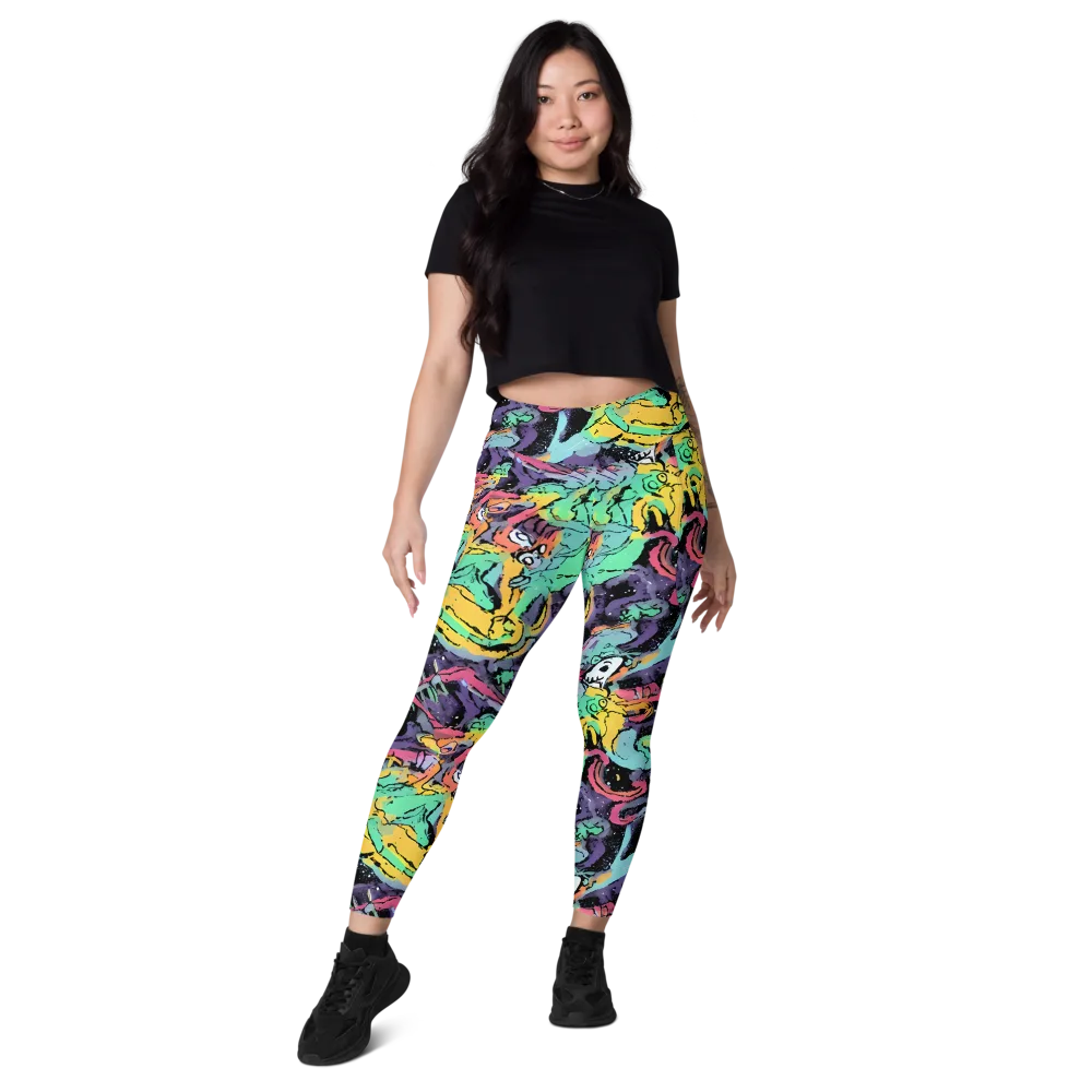 Candy Chaos on Leggings with Pockets — Front