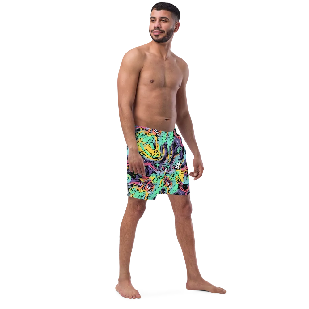 Candy Chaos on Swim Trunks — Right Front