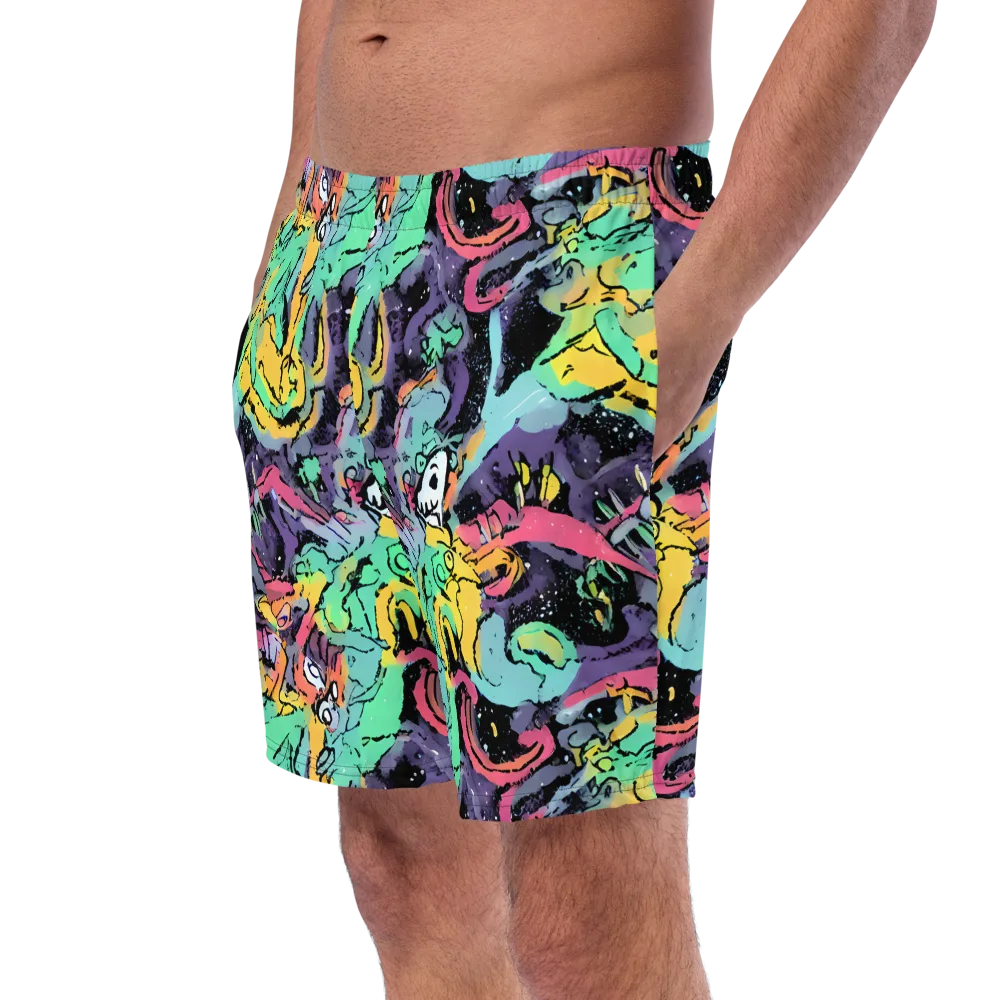 Candy Chaos on Swim Trunks — Left Front