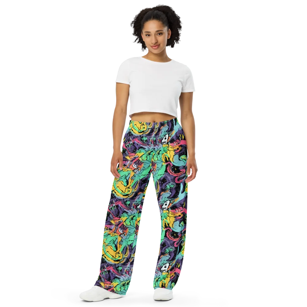 Candy Chaos on Wide-Leg Pants — Front