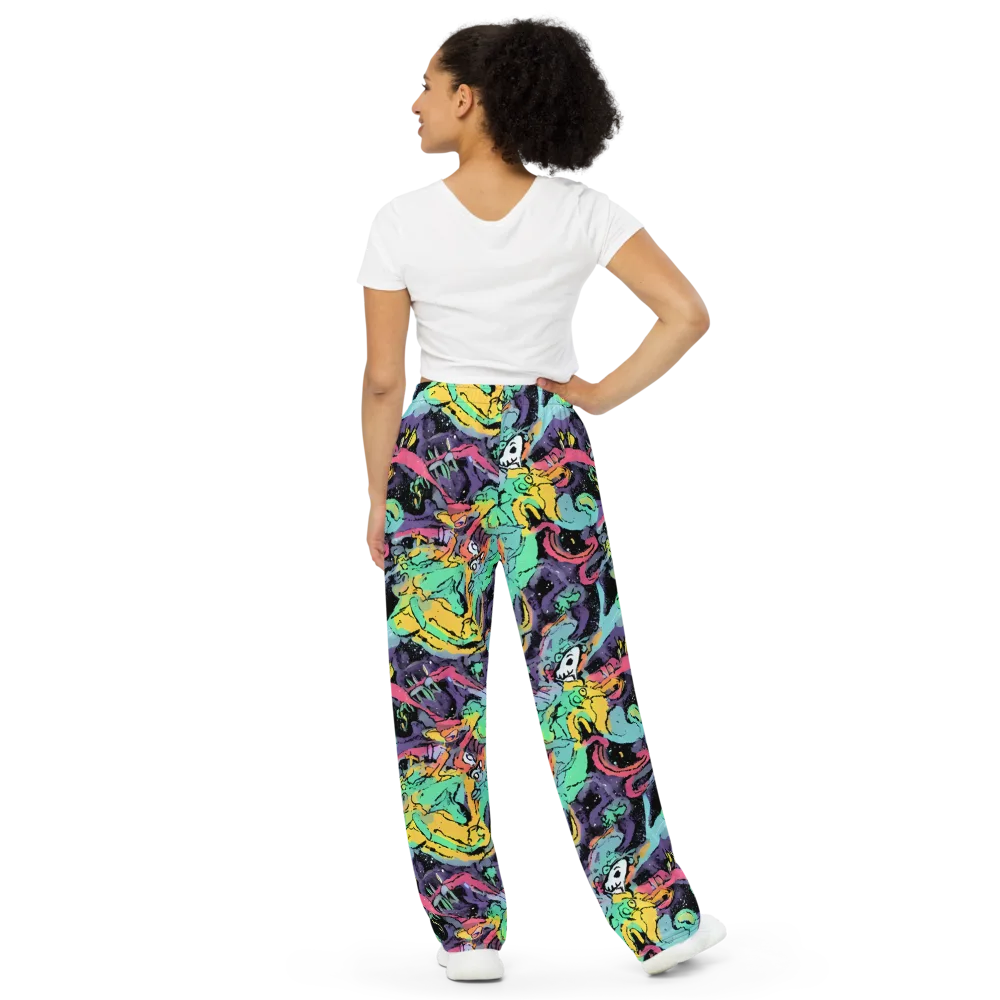 Candy Chaos on Wide-Leg Pants — Back