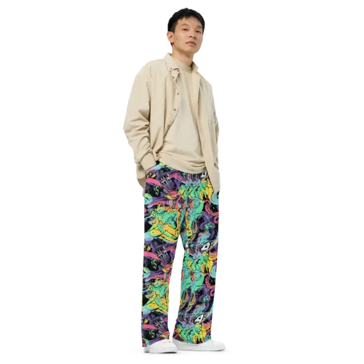 Candy Chaos on a Wide-Leg Pants