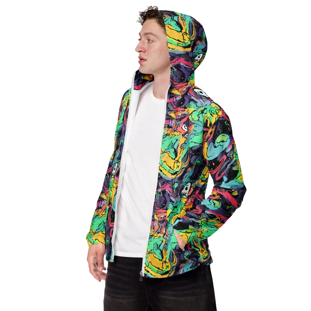 Candy Chaos on Men's Windbreaker — Left Front