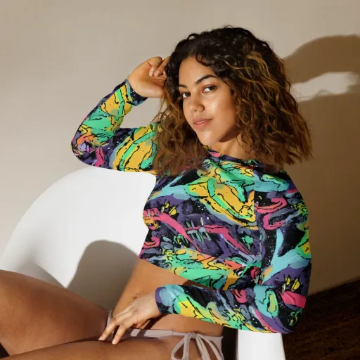 Candy Chaos on a Long Sleeve Crop Top