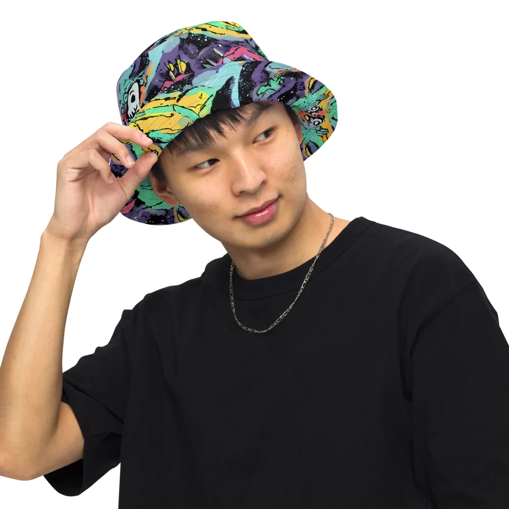 Candy Chaos on Reversible Bucket Hat — Front Inside