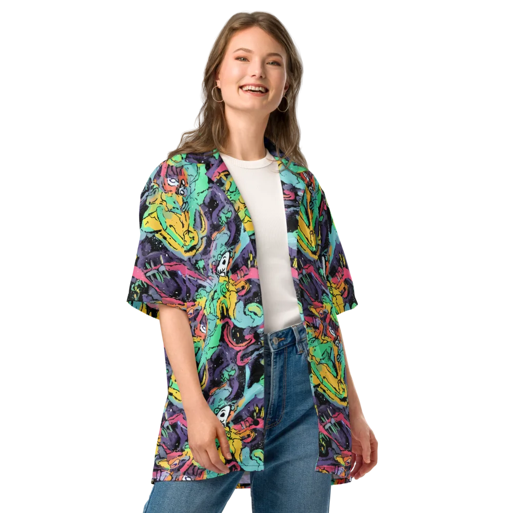 Candy Chaos on Button Shirt — Front