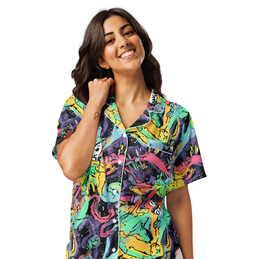 Candy Chaos on Women's Short Sleeve Pajama Top — Front