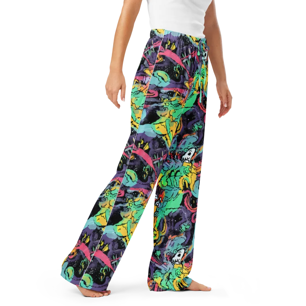 Candy Chaos on Women's Pajama Pants — Right Front