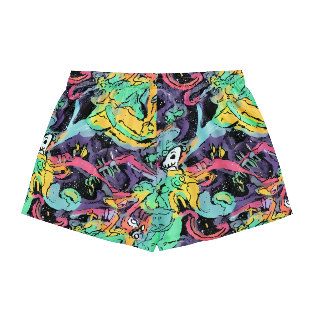 Candy Chaos on Women's Pajama Shorts — Back