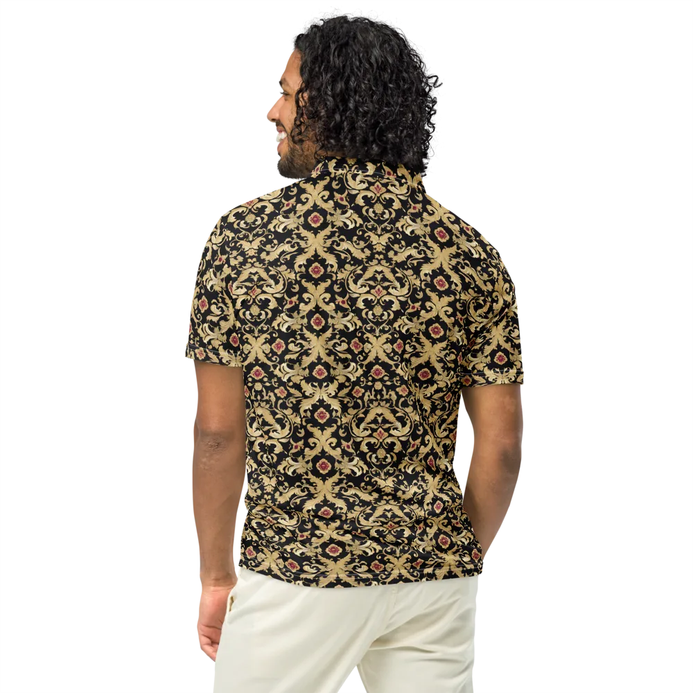 Noir Versailles on Men's Slim Fit Polo Shirt — Back
