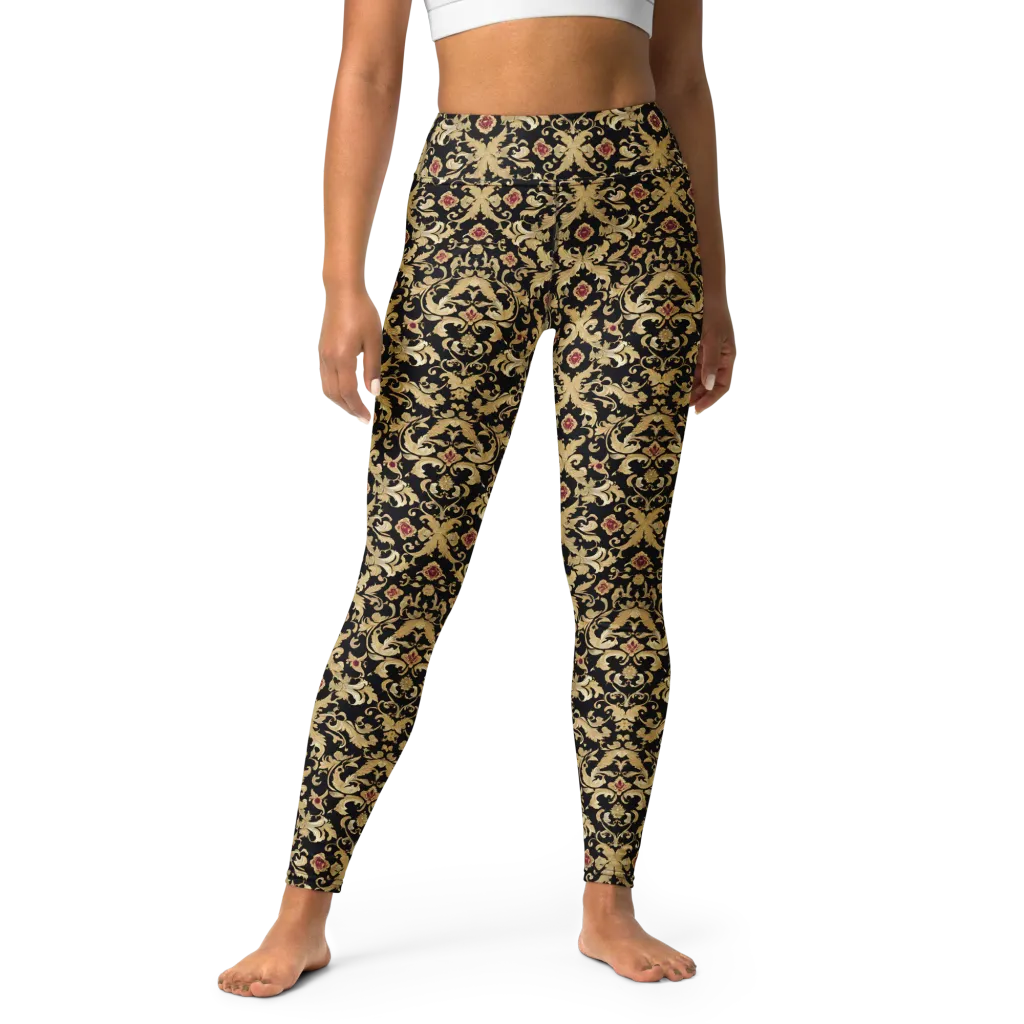 Noir Versailles on Yoga Leggings — Front