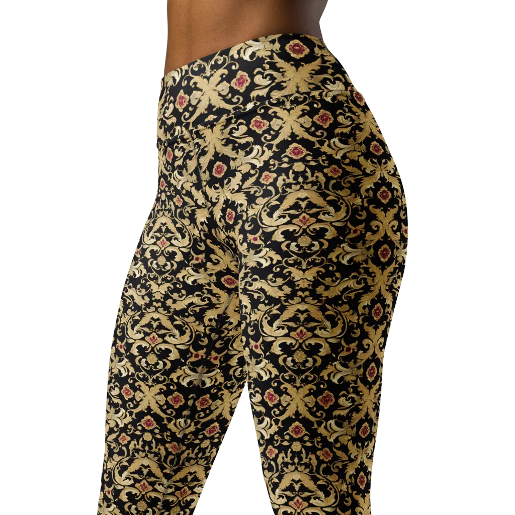 Noir Versailles on Yoga Leggings — Left Front