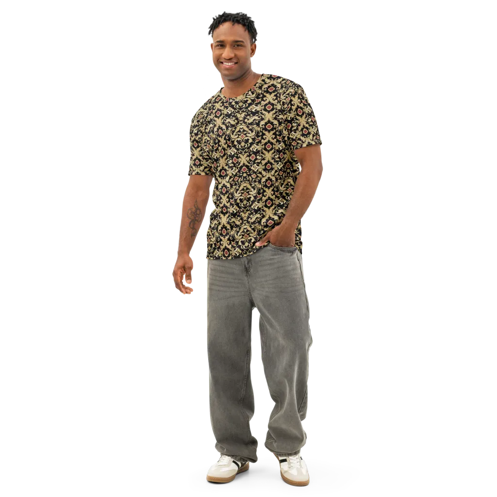 Noir Versailles on Men's Cotton Crew Neck T-Shirt — Front
