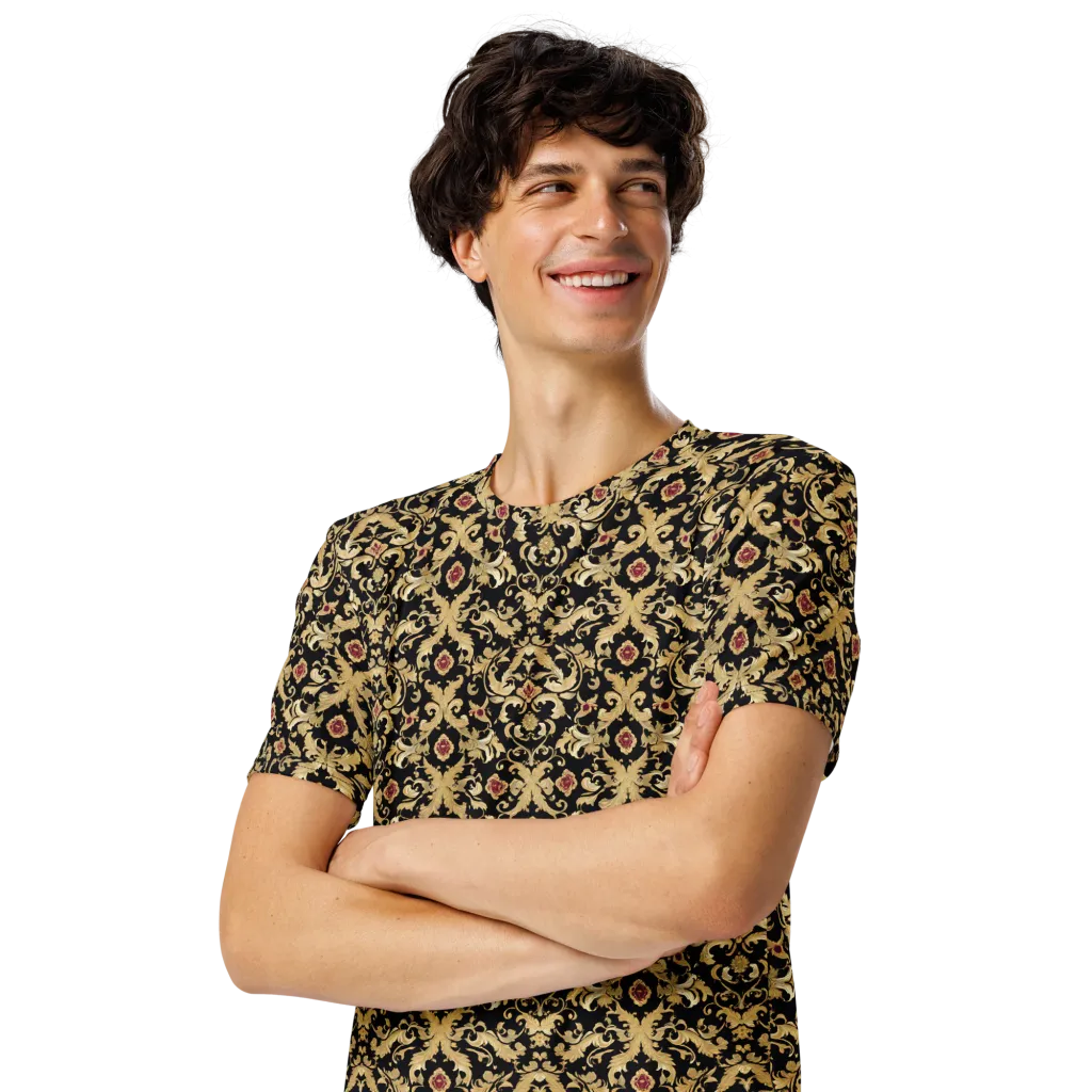 Noir Versailles on Men's Crew Neck T-Shirt — Left Front