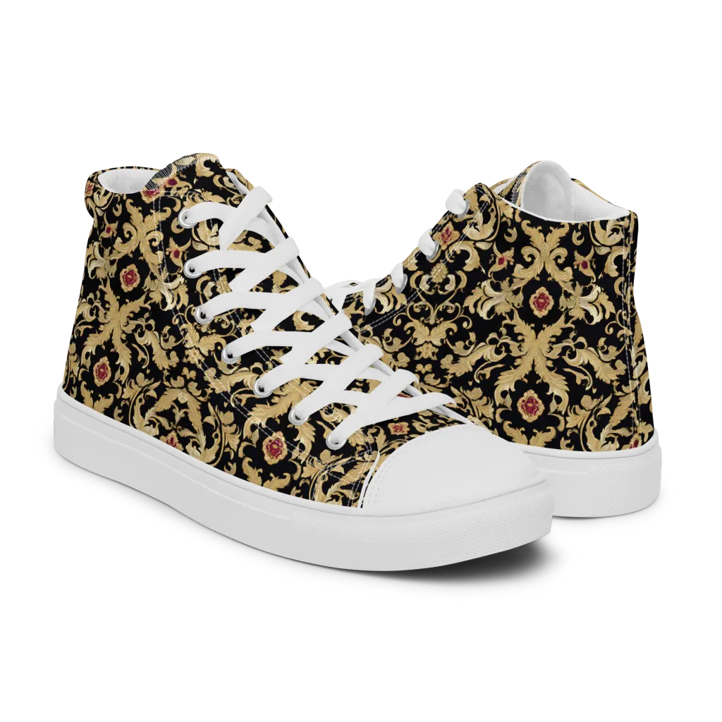 Noir Versailles on Men's High Top Canvas Shoes — Right