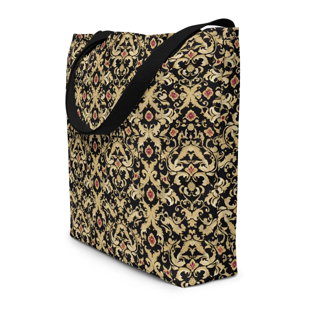 Noir Versailles on Large Tote Bag W/ Pocket — Front