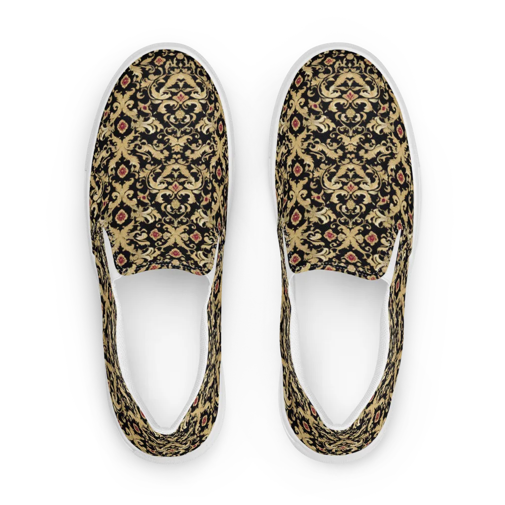 Noir Versailles on Women's Slip-On Canvas Shoes — Front