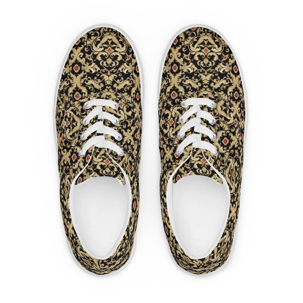 Noir Versailles on Men's Lace-Up Canvas Shoes — Front