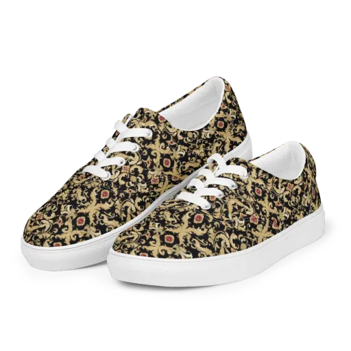 Noir Versailles on a Men's Lace-Up Canvas Shoes