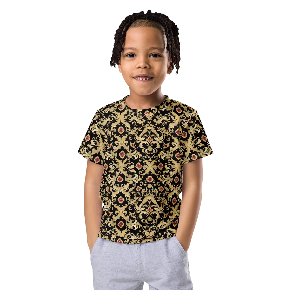 Noir Versailles on Kids Crew Neck T-Shirt — Front