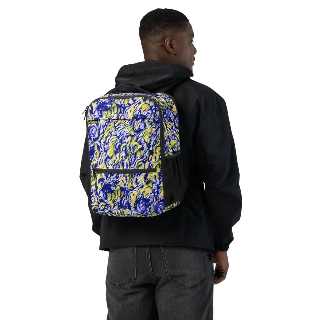 Cobalt Bloomstorm on Utility Backpack — Back
