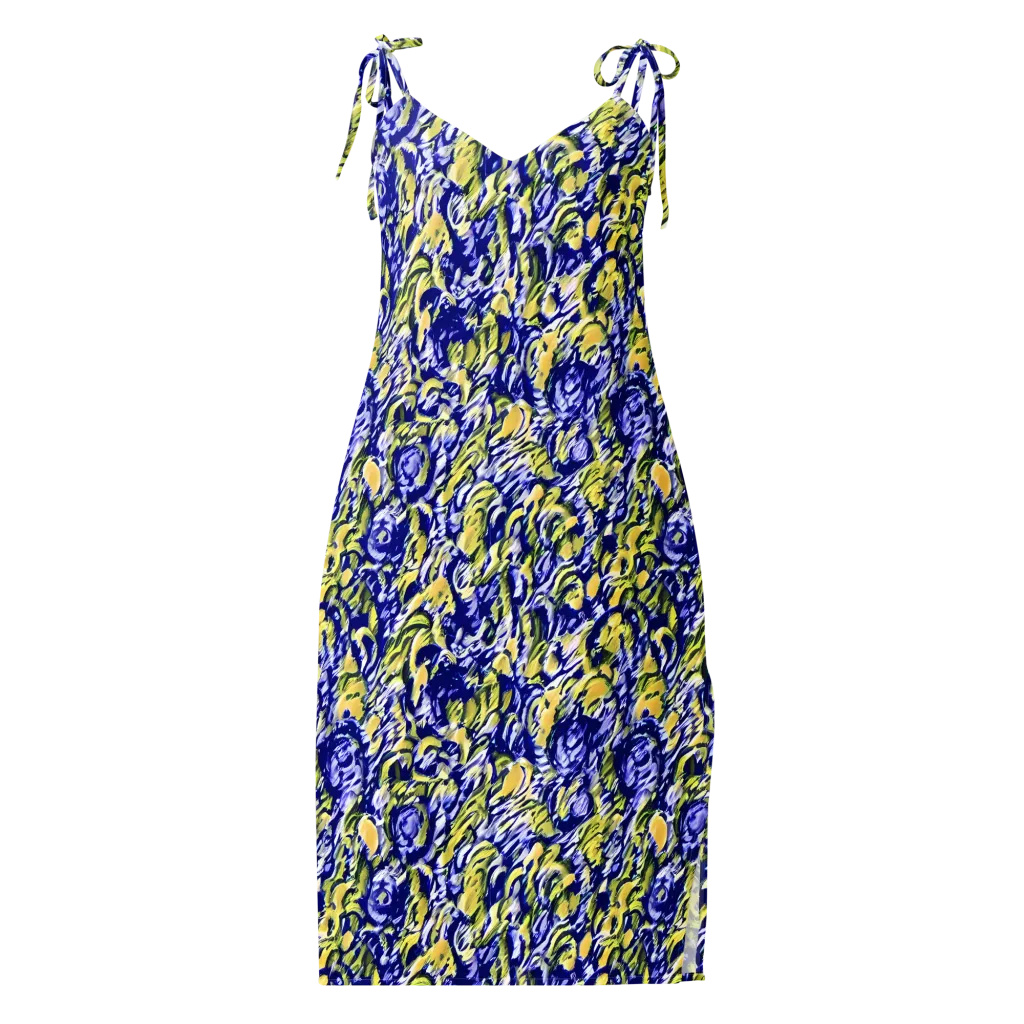 Cobalt Bloomstorm on Slip Dress — Front