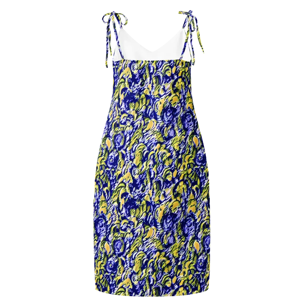 Cobalt Bloomstorm on Slip Dress — Back