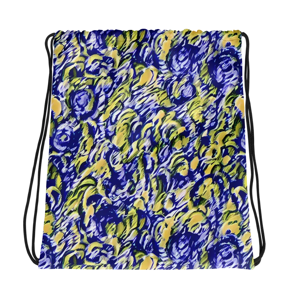 Cobalt Bloomstorm on Drawstring Bag — Photo