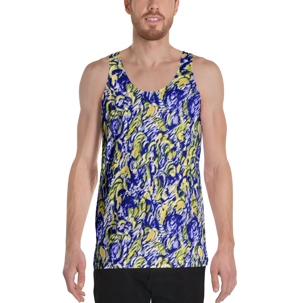 Cobalt Bloomstorm on Men's Tank Top — Front