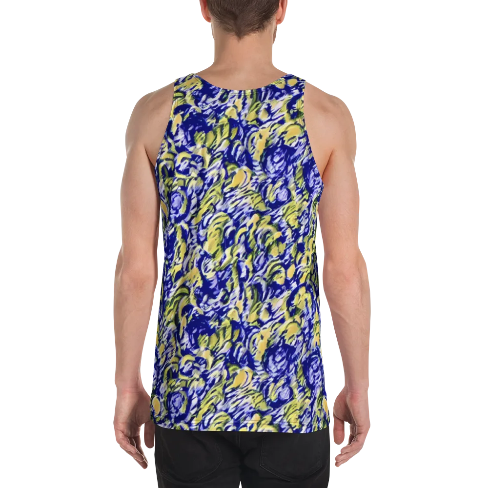 Cobalt Bloomstorm on Men's Tank Top — Back