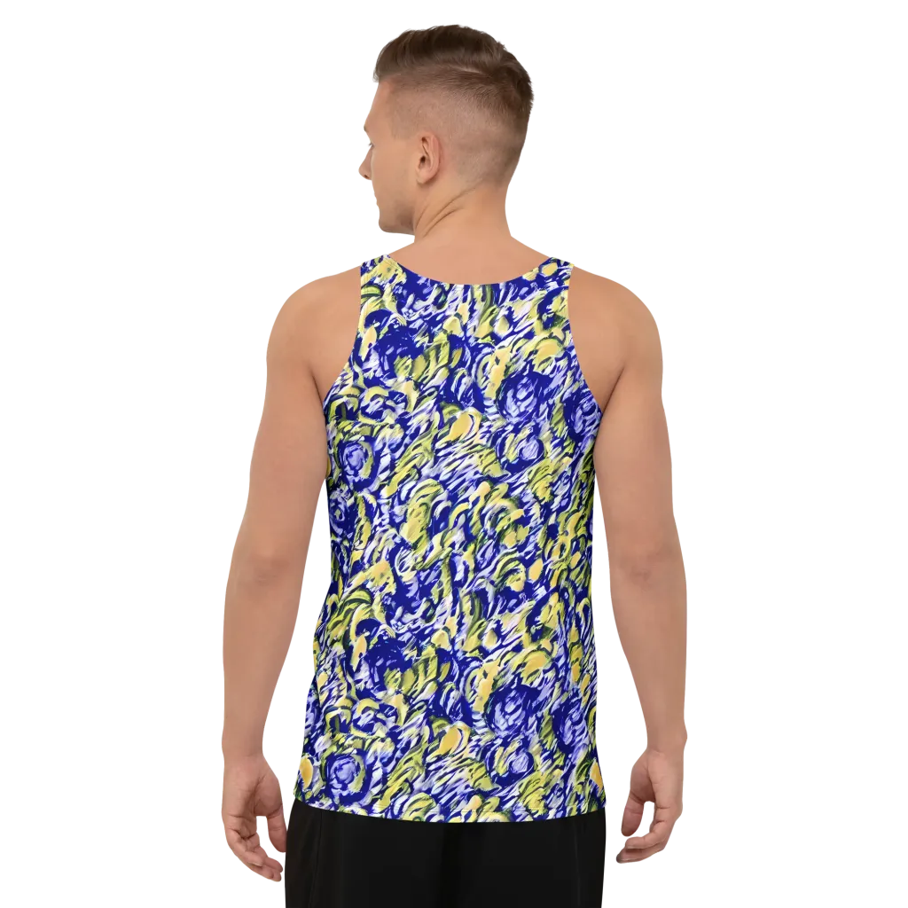 Cobalt Bloomstorm on Men's Tank Top — Back