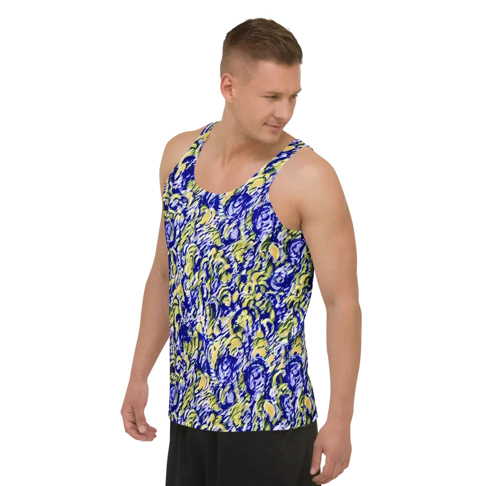 Cobalt Bloomstorm on Men's Tank Top — Left Front