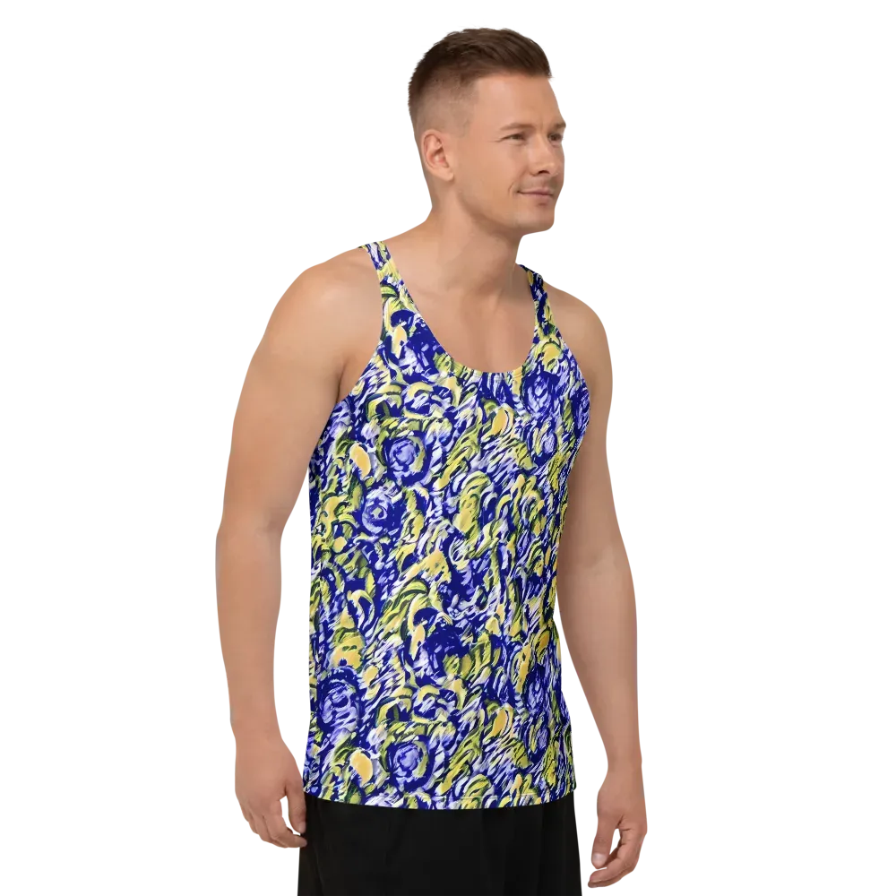 Cobalt Bloomstorm on Men's Tank Top — Right Front